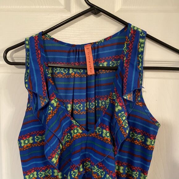 Eighty Six Blouse Women’s Size XS Sleeveless Ruffled V Neck - Picture 3 of 11